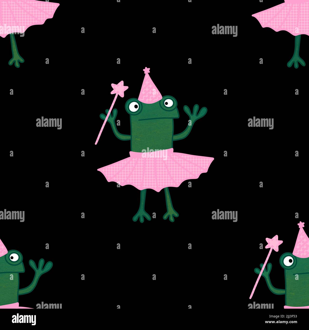 Cartoon seamless cute ballerina frogs pattern for wrapping paper and ...