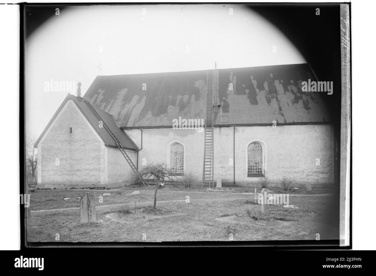 Sköllersta church, the long side of the church and the sacristy Stock ...
