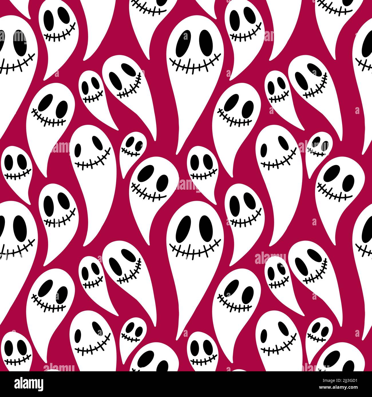 Autumn Halloween seamless cartoon ghost pattern for fabrics and ...