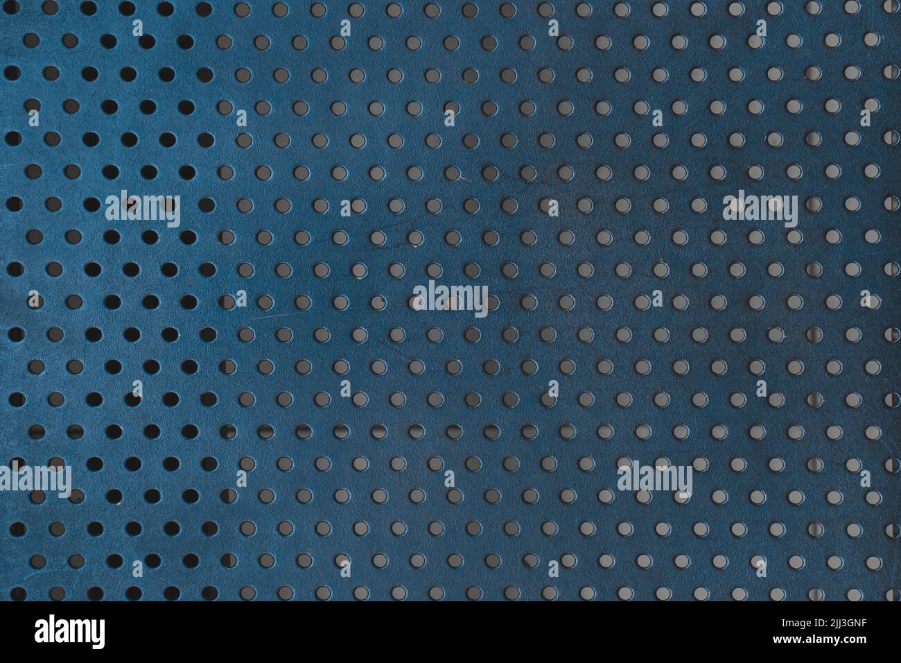 Round Pattern Metal Blue Design Abstract Background Texture Hole Steel Circle Industrial. Stock Photo