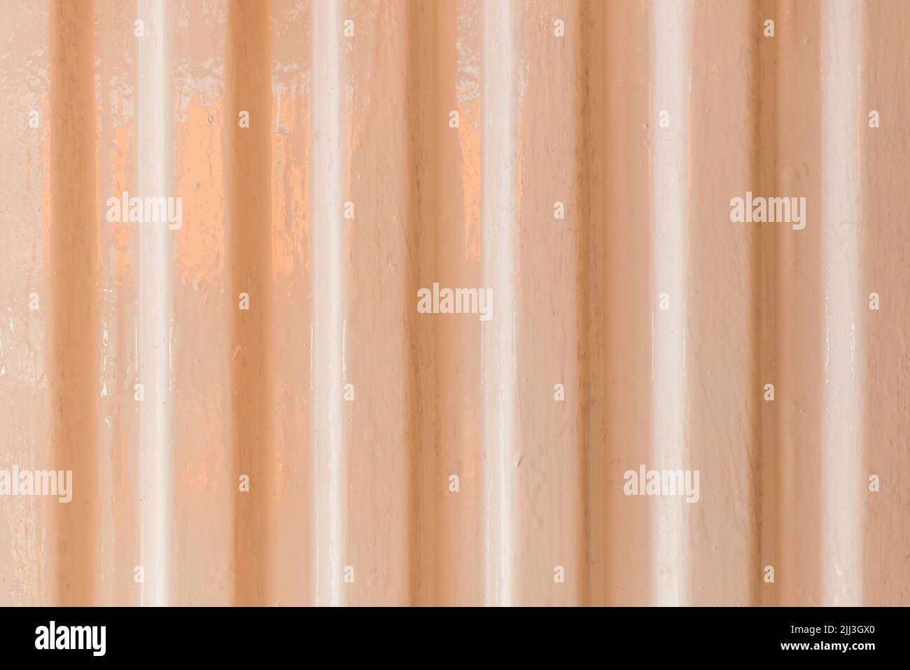 Corrugated Warm Color Metal Pattern Abstract Steel Wall Texture Background. Stock Photo