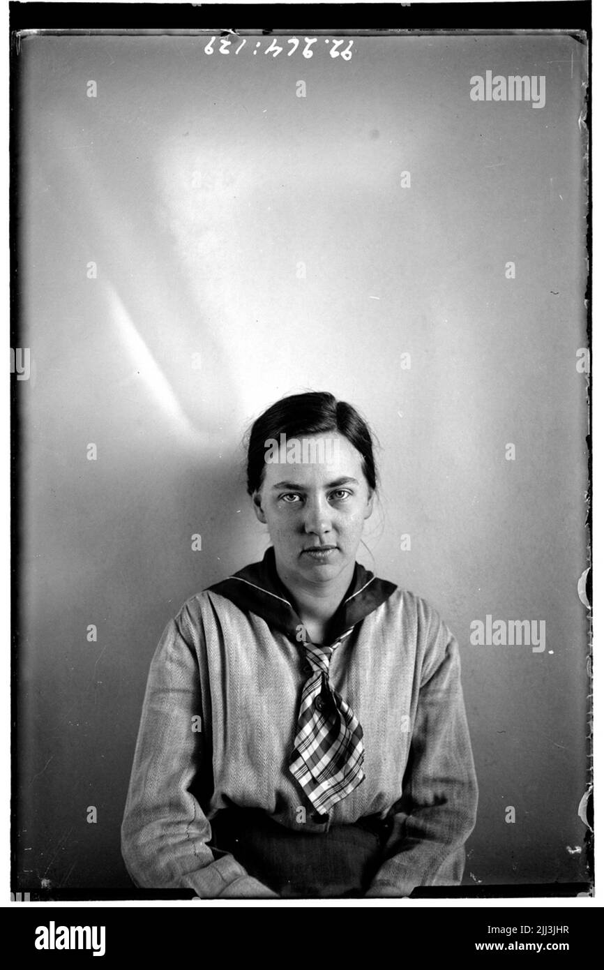 Hålahult sanatorium, interior, portrait of Betty Waller, dr. Waller's daughter. Stock Photo