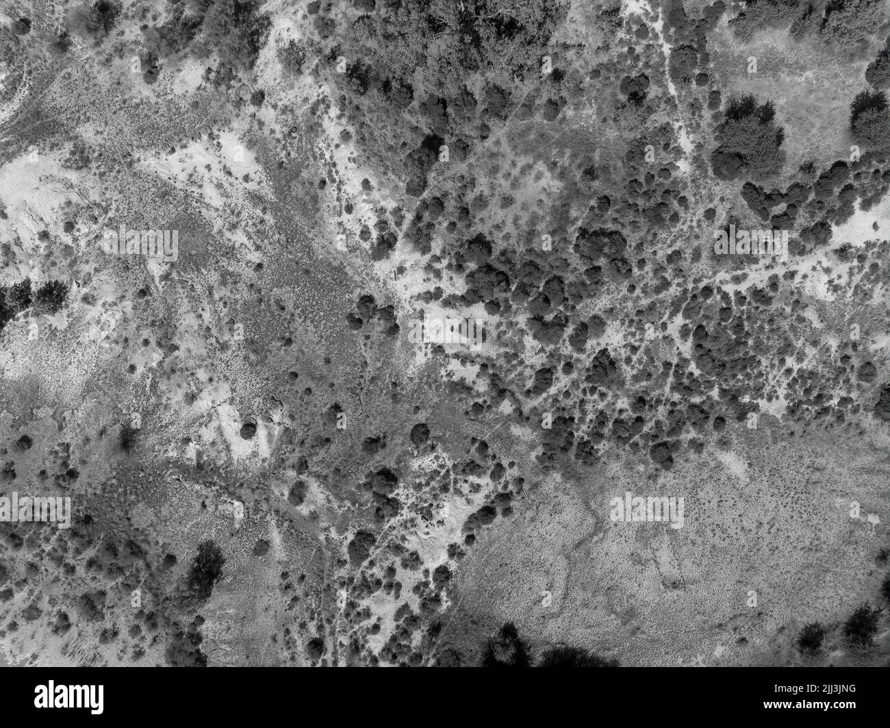 Drone aerial view of part of diggings on the Sapphire gemfields in