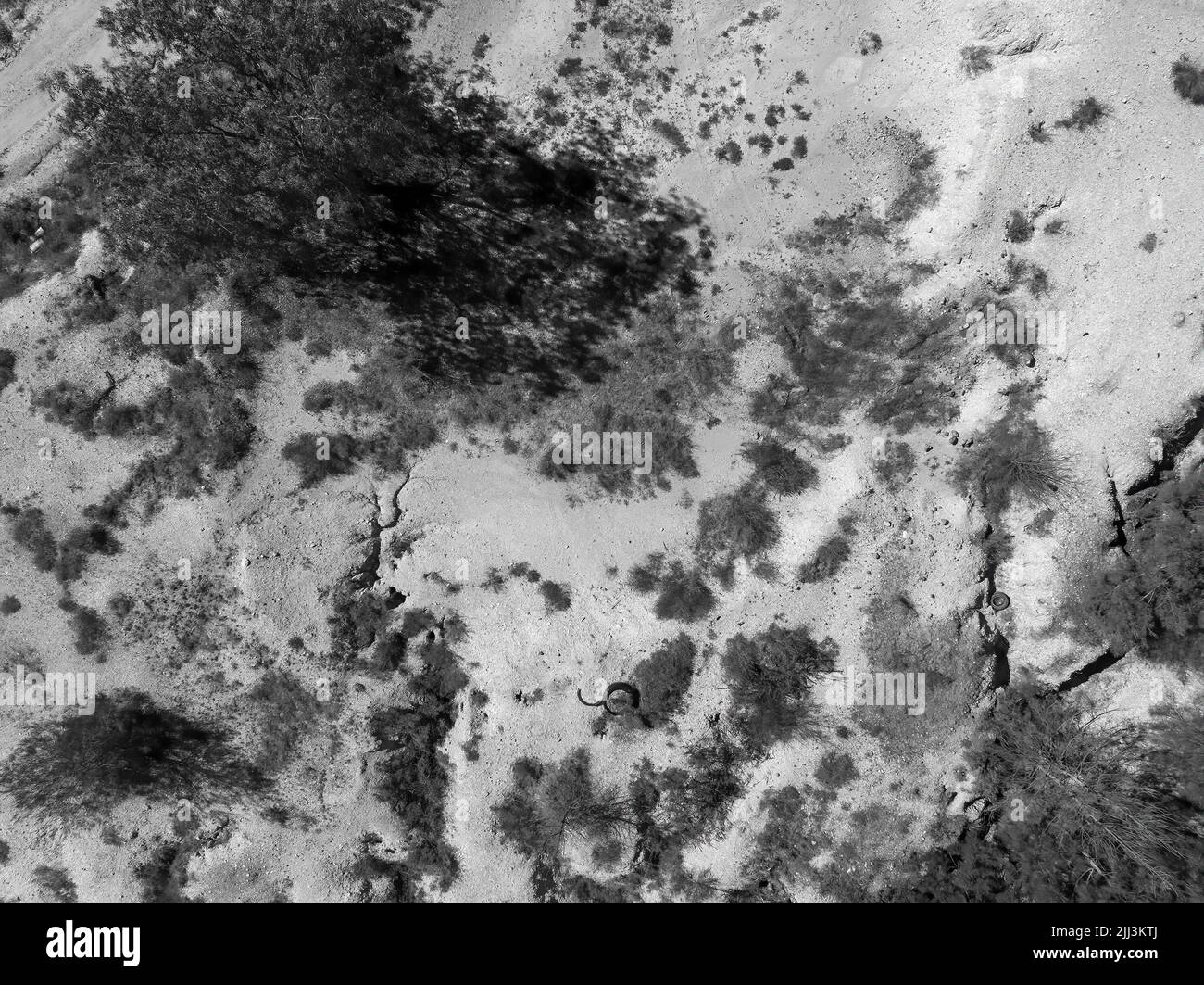 Drone aerial view of part of diggings on the Sapphire gemfields in