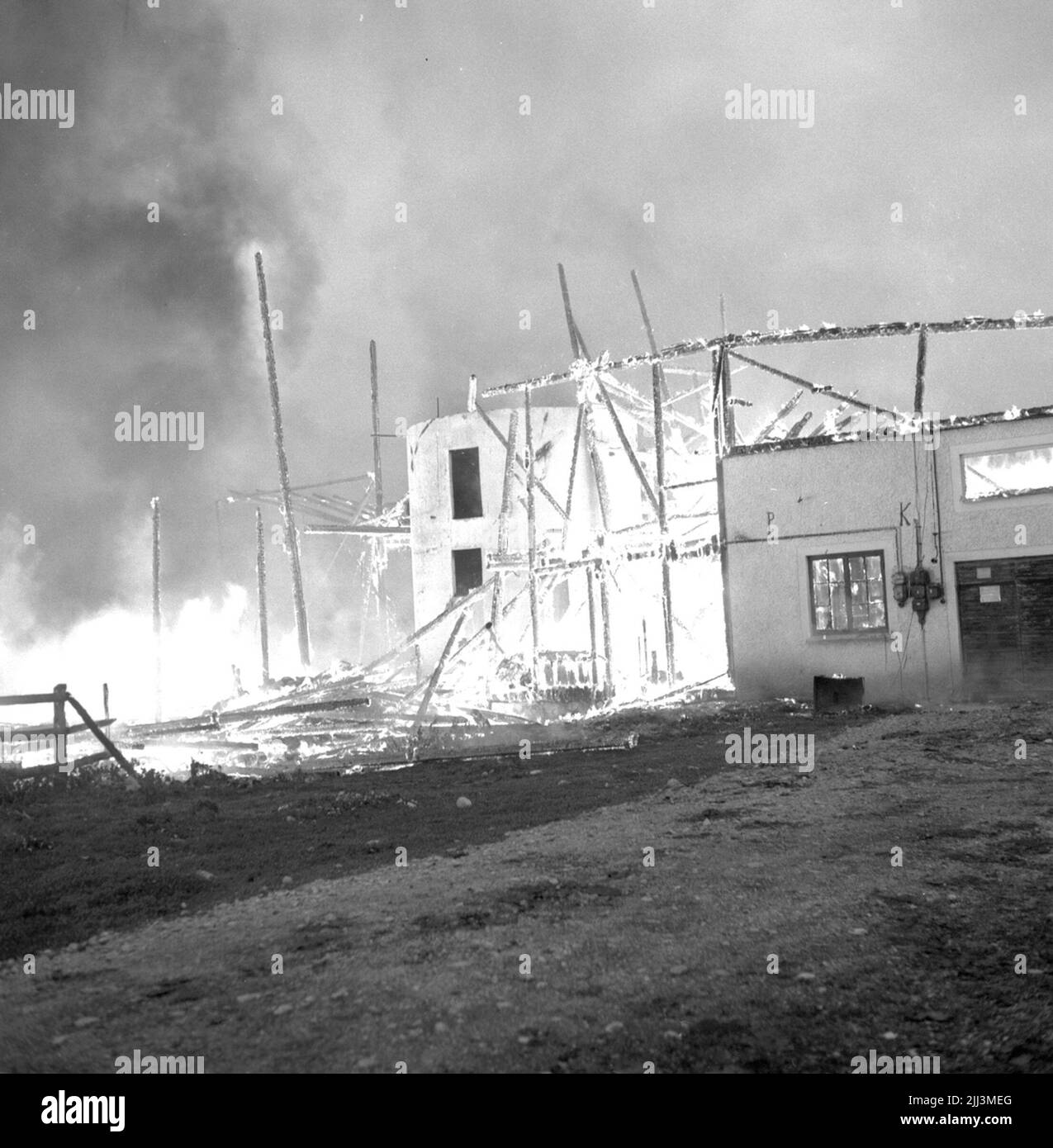 Barn fire in Myrö.juni 1956 Stock Photo Alamy