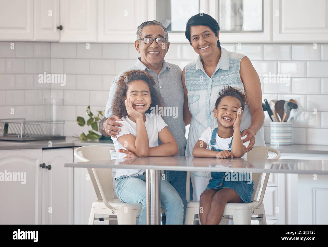 Love is all around us. grandparents spending time with their grandchildren. Stock Photo