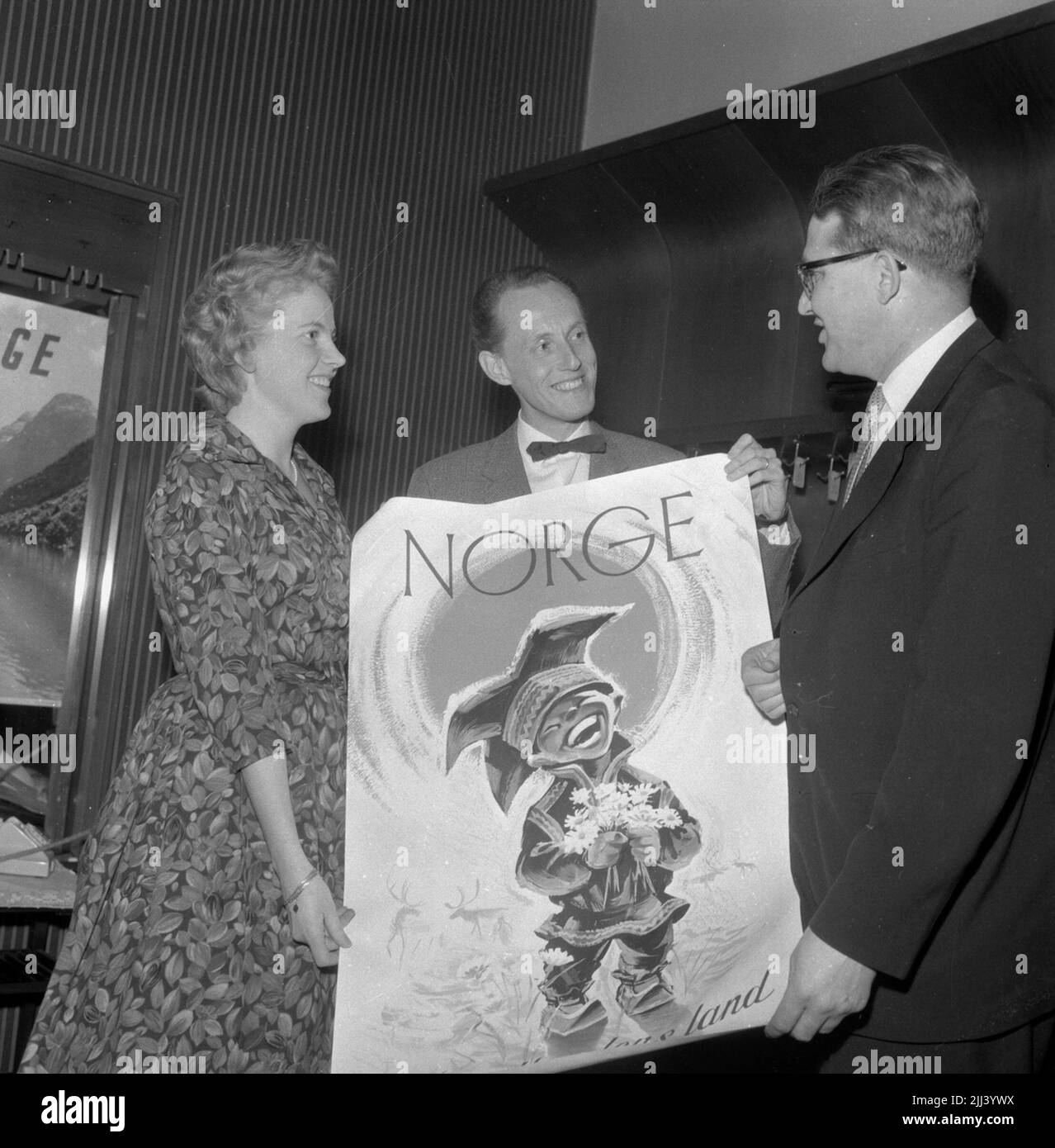 Norgeaffisch.28 April 1959. Stock Photo