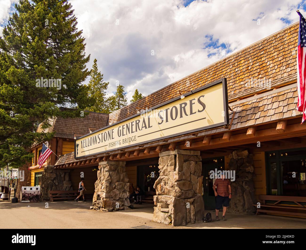 Wyoming, JUL 4 2022 Sunny exterior view of the Yellowstone General