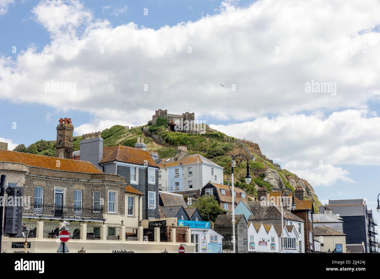 Rock-a-Nore, looking to West Hill, Hastings Stock Photo