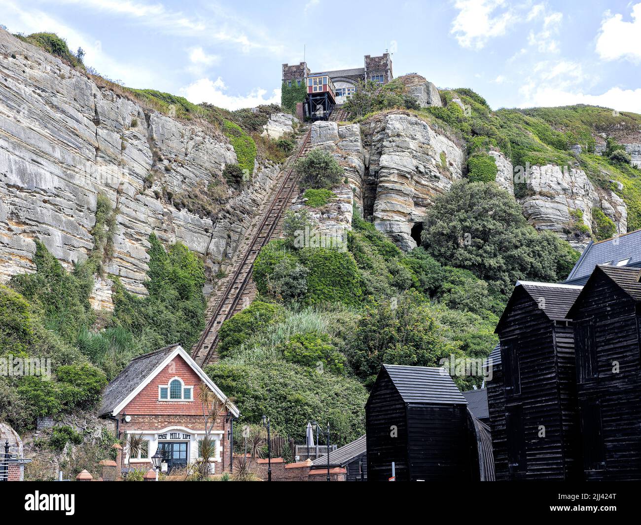 East Hill Lift, Rock-a-Nore, Hastings Stock Photo