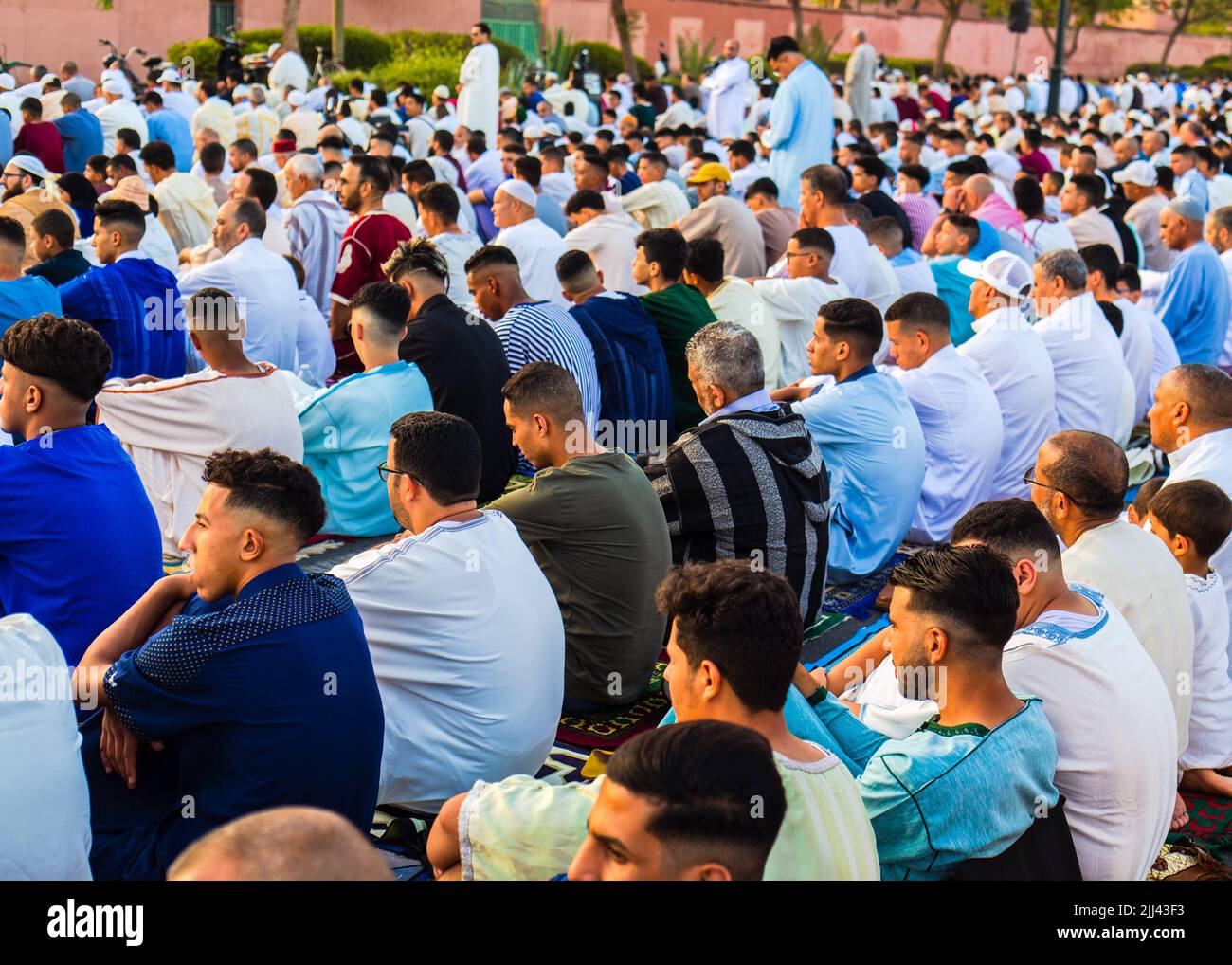 Marrakech, Morocco - 10 July 2022 : The prayer of Aid Al Adha 2022 in Marrakech, Morocco Stock Photo