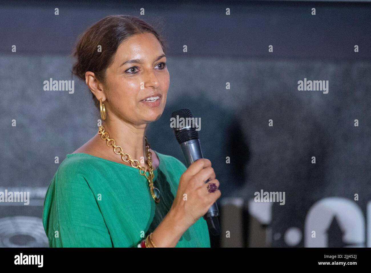 Rome, Italy. 22nd July, 2022. The writer Jhumpa Lahiri in the San