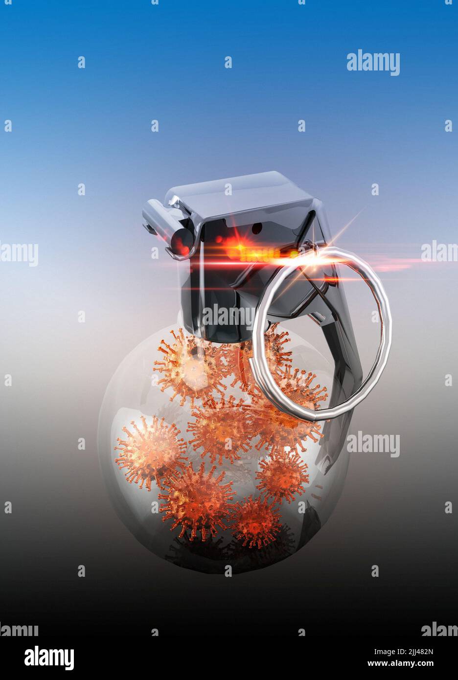 Viral time bomb, conceptual illustration. Stock Photo