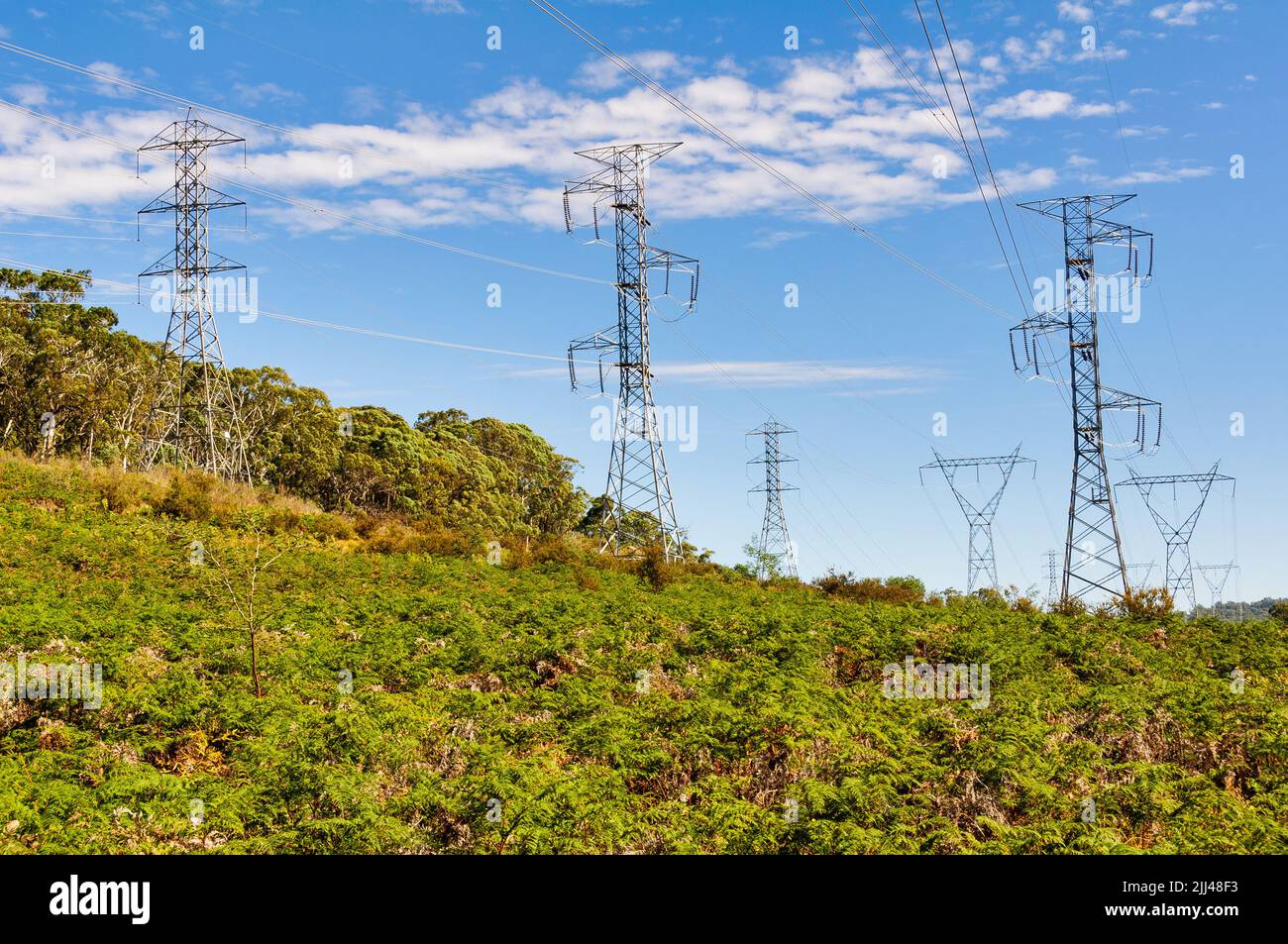 High voltage power lines between Mansfield and Whitfield Whitlands