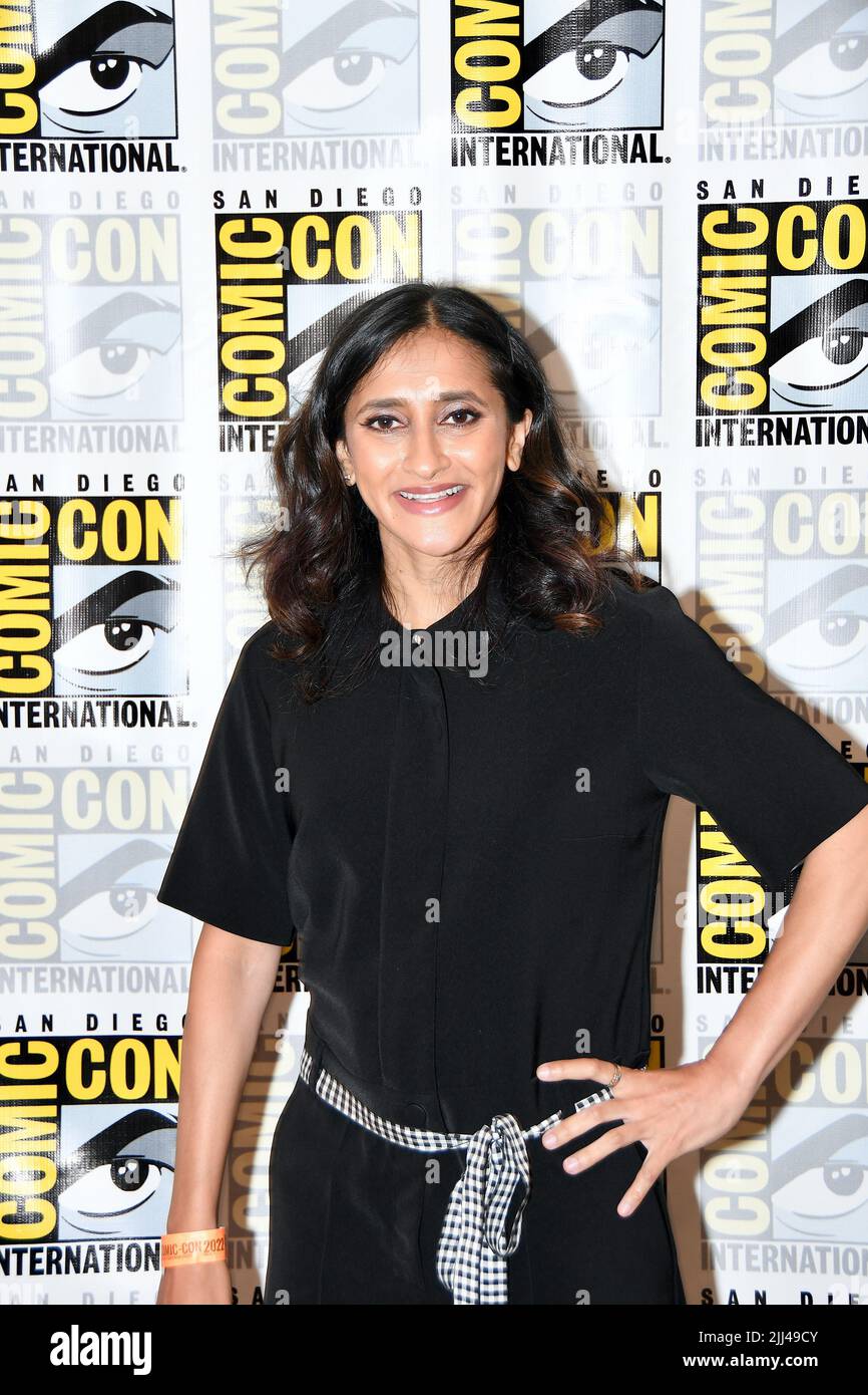Aparna Nancherla arrival at Disney’s photocall for ‘The Great North’ at the Hilton Bayfront at San Diego International Comic-Con day two held on July Stock Photo