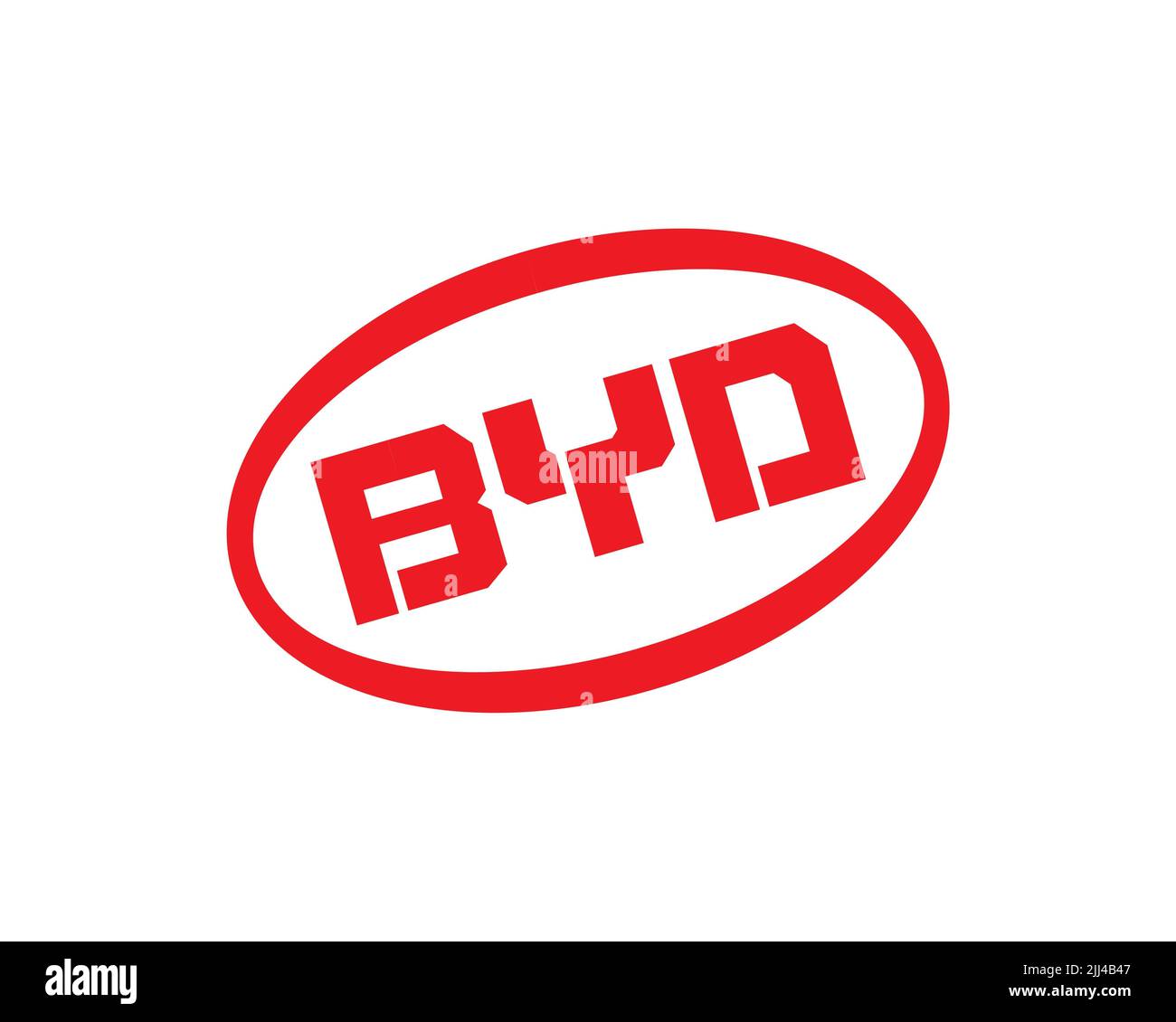 BYD Company, rotated logo, white background Stock Photo