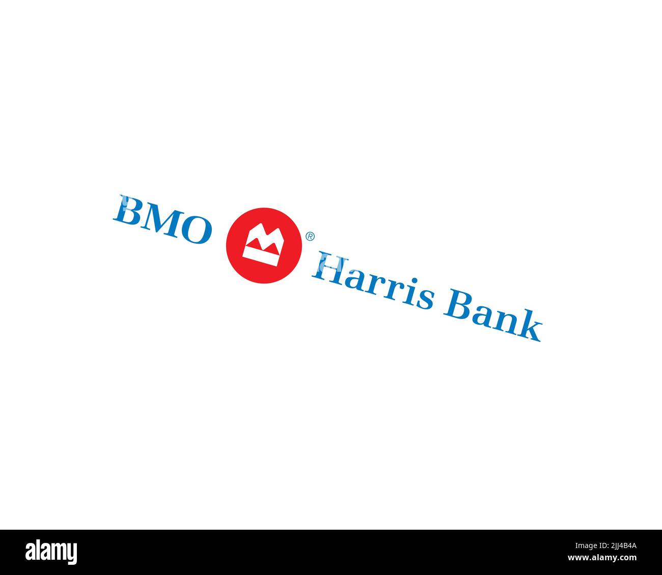 BMO Harris Bank, Rotated Logo, White Background B Stock Photo