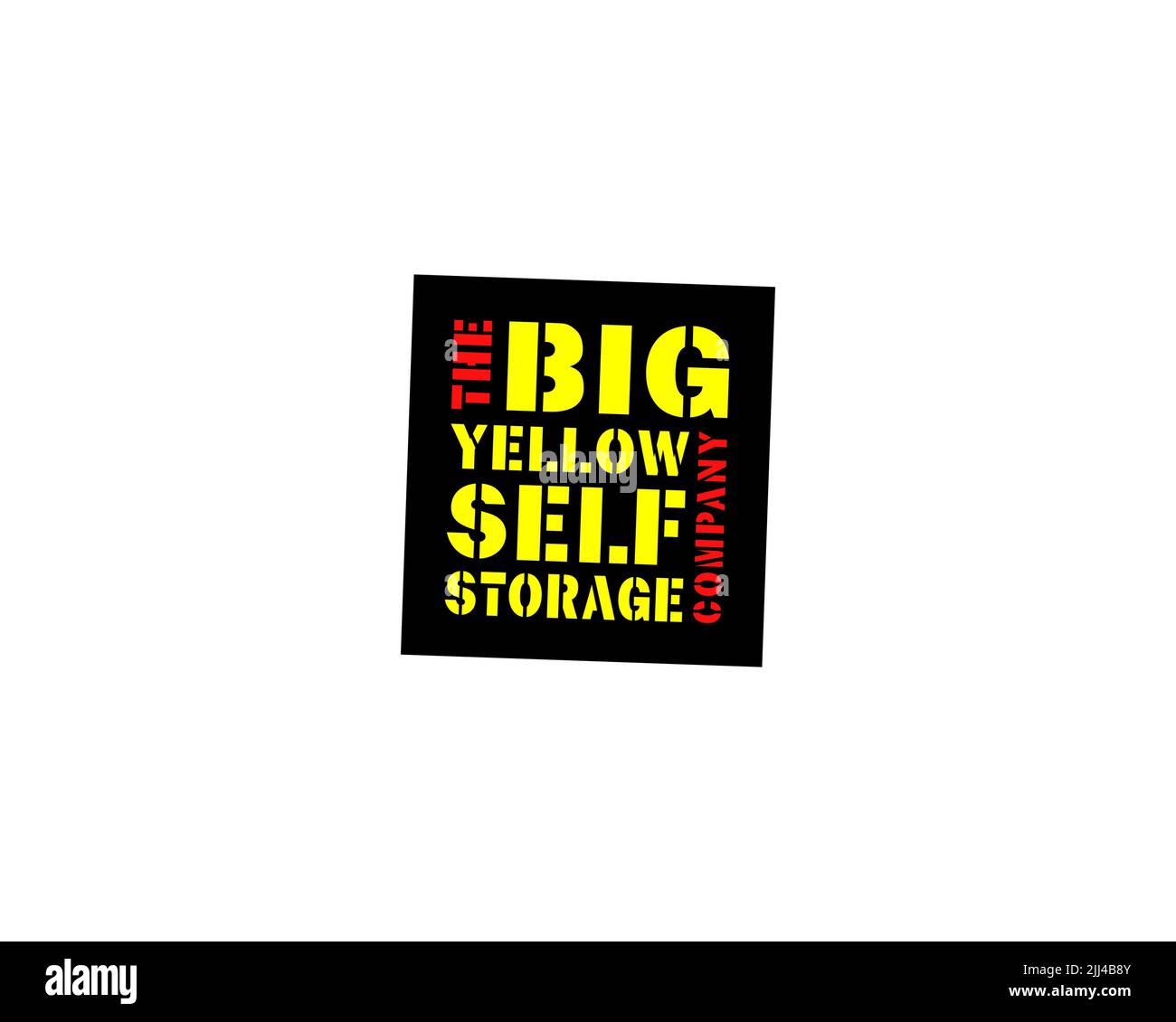 Big Yellow Group, rotated logo, white background B Stock Photo Alamy