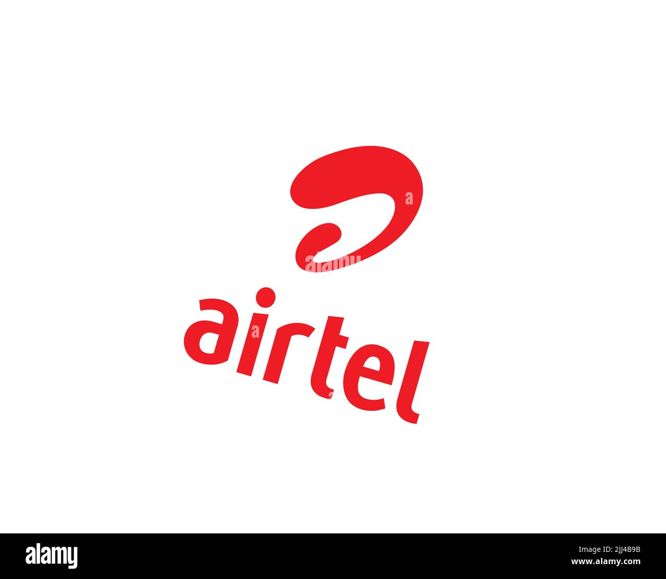 Bharti Airtel, rotated logo, white background B Stock Photo