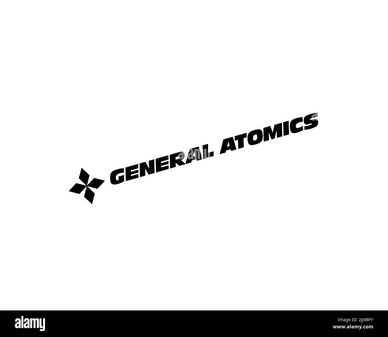 General Atomics, gedrehtes Logo, Weisser Hintergrund Stock Photo Alamy