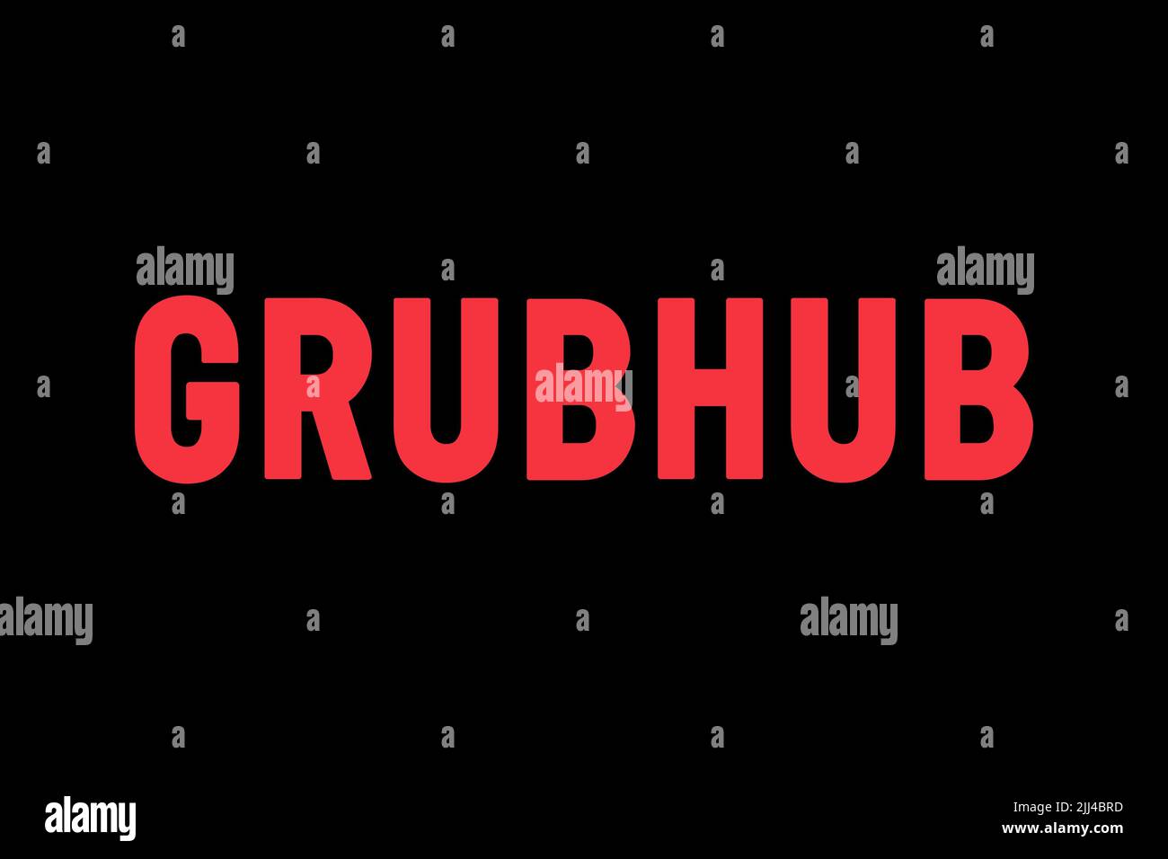 Grubhub, Logo, Black background Stock Photo Alamy