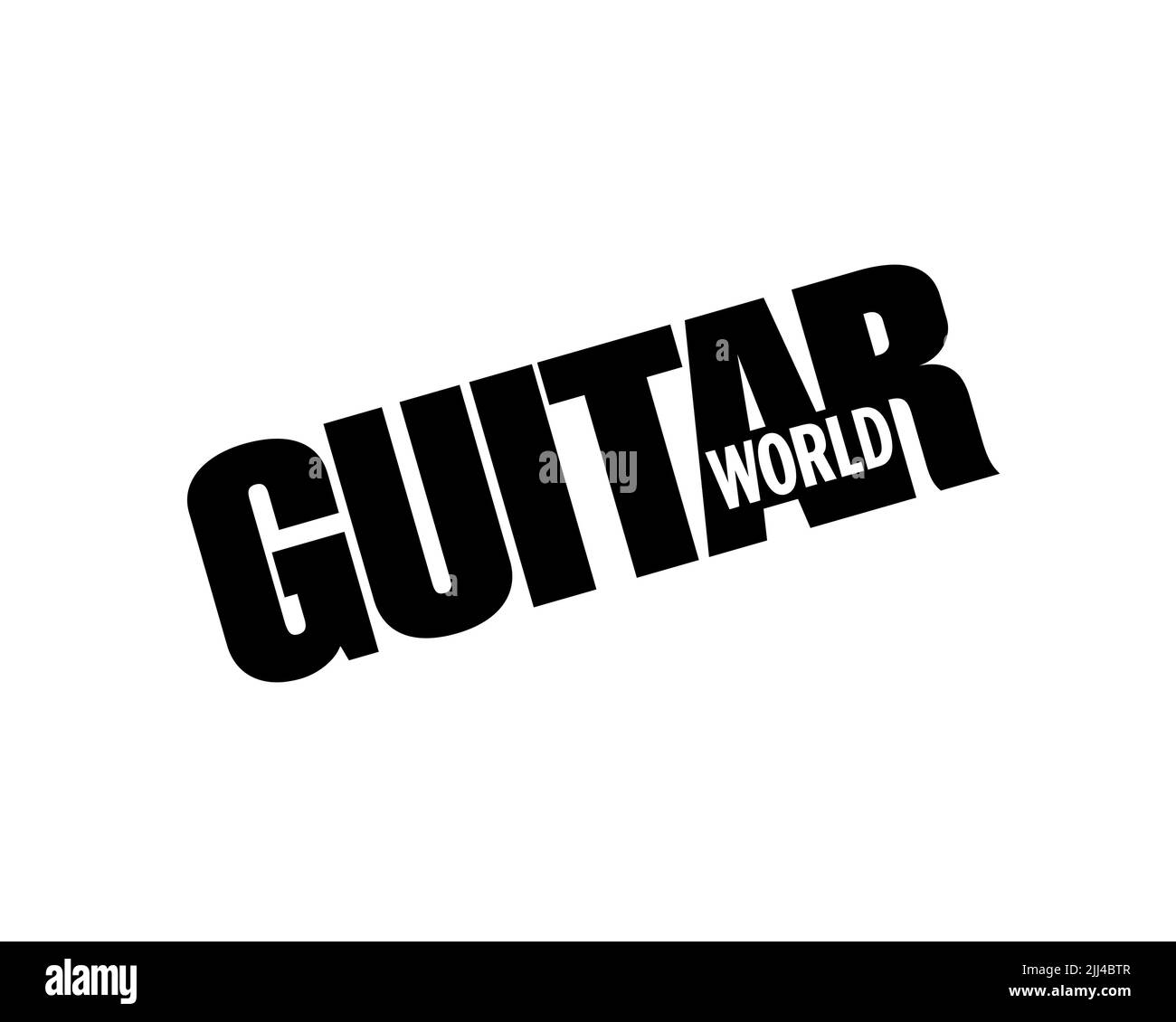 Guitar World, rotated logo, white background Stock Photo Alamy
