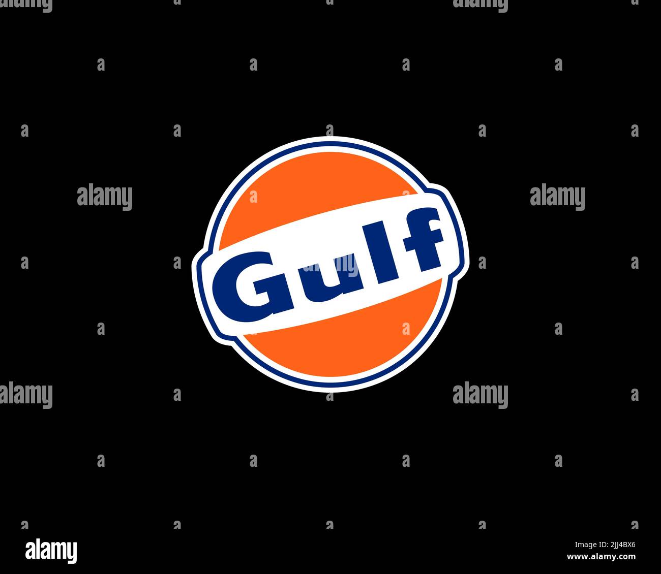 Gulf Oil, rotated logo, black background Stock Photo Alamy