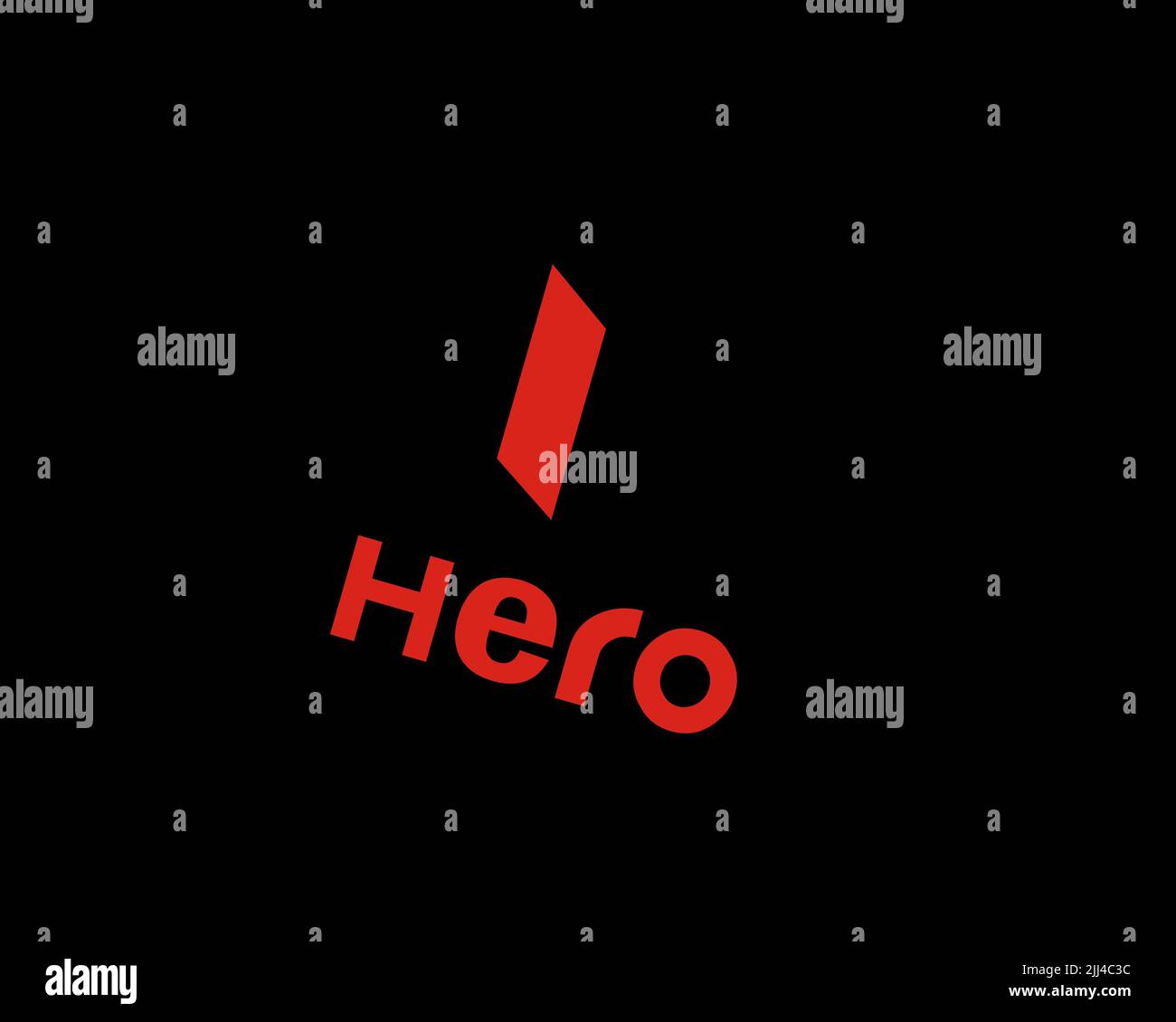 Hero MotoCorp, Rotated Logo, Black Background B Stock Photo Alamy