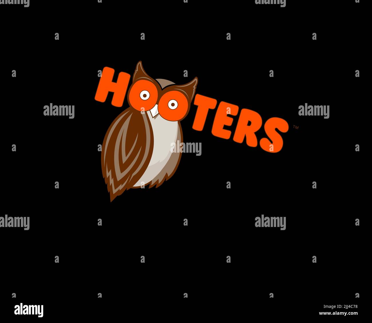 Hooters, Rotated Logo, Black Background B Stock Photo - Alamy