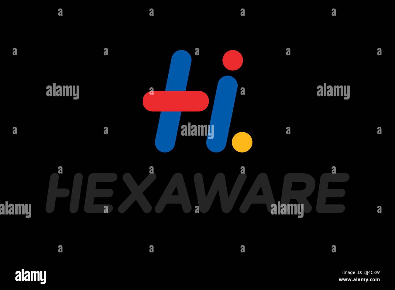 hexaware-technologies-logo-black-background-stock-photo-alamy