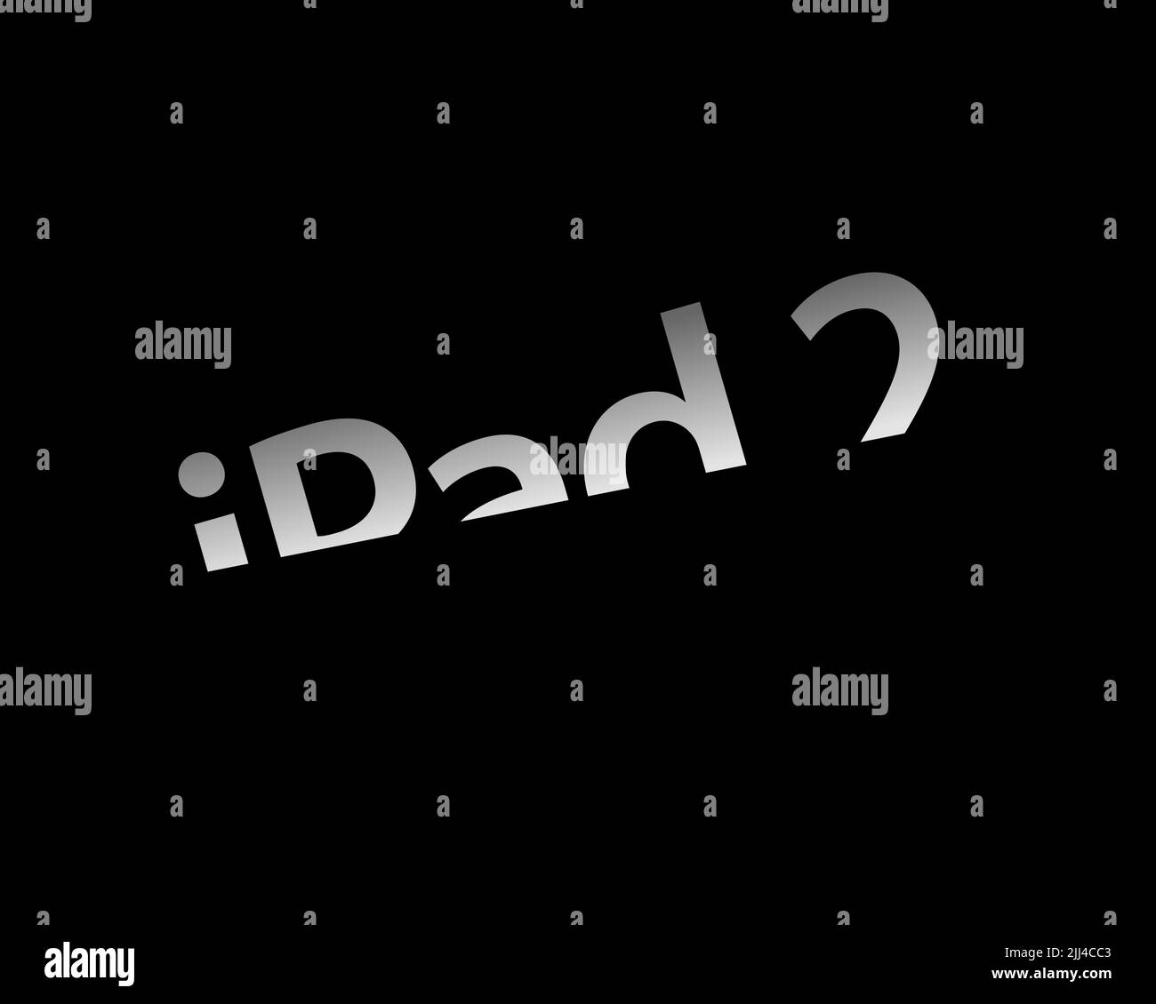 IPad 2, rotated logo, black background Stock Photo