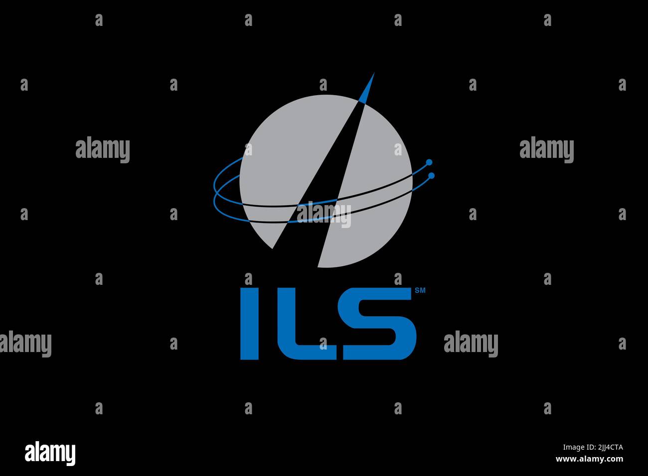 International Launch Services, Logo, Black Background Stock Photo Alamy