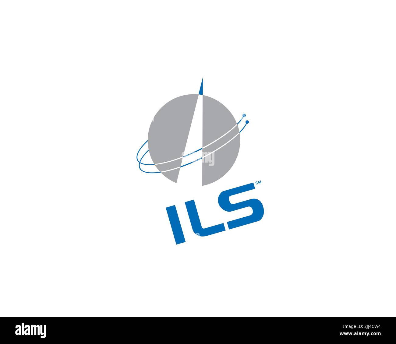 International Launch Services, rotated logo, white background Stock