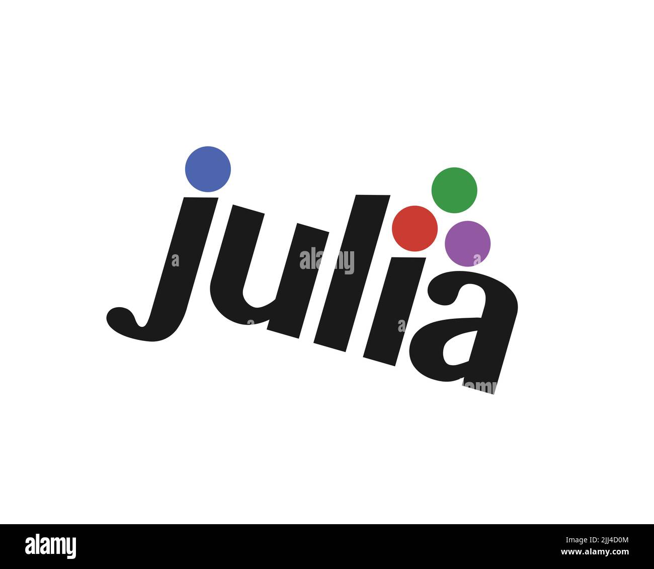 Julia programming language rotated logo white background b stock