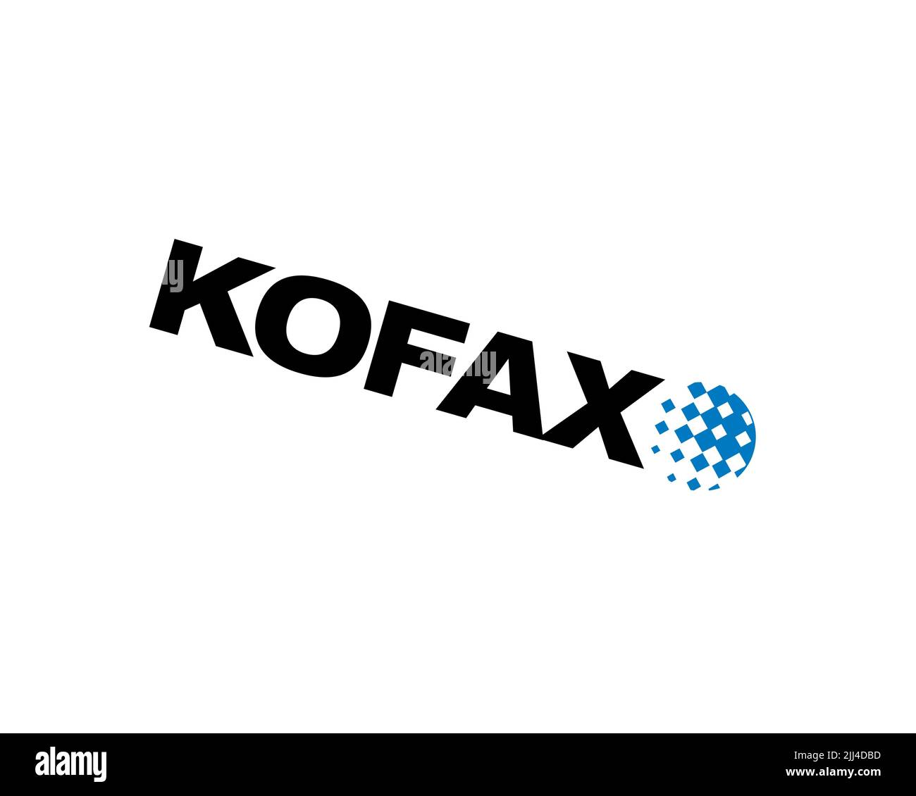 Kofax, rotated logo, white background B Stock Photo Alamy