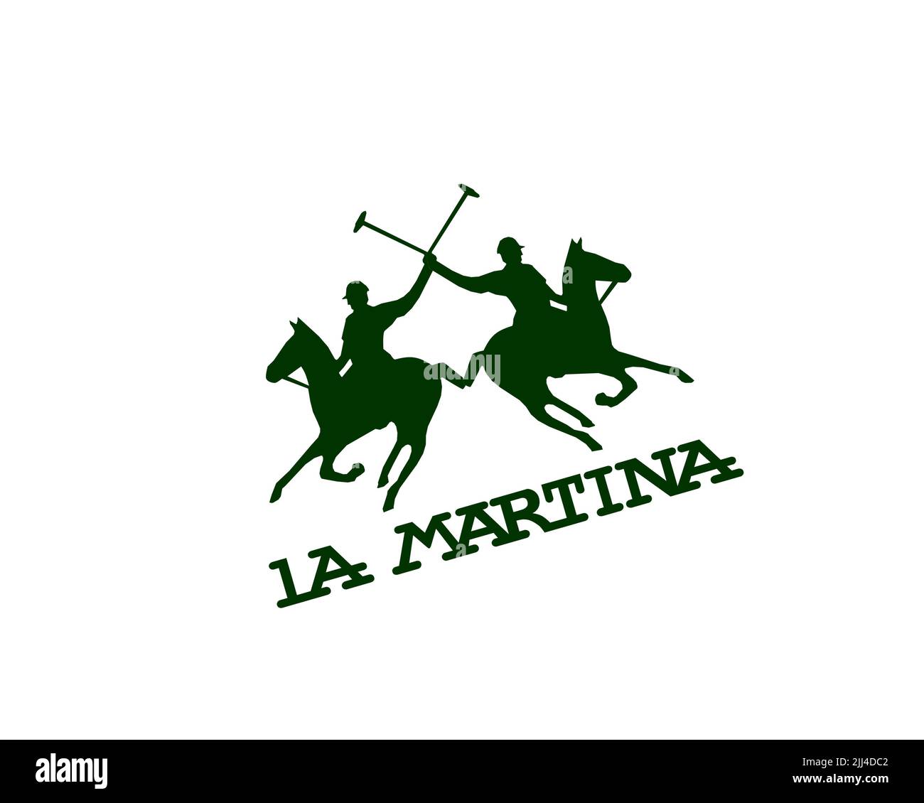La Martina, Rotated Logo, White Background Stock Photo - Alamy