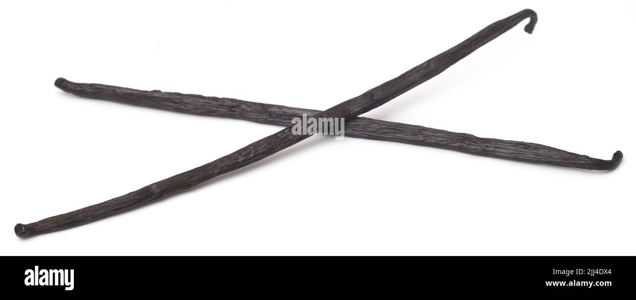 Vanilla pods isolated over white background Stock Photo Alamy