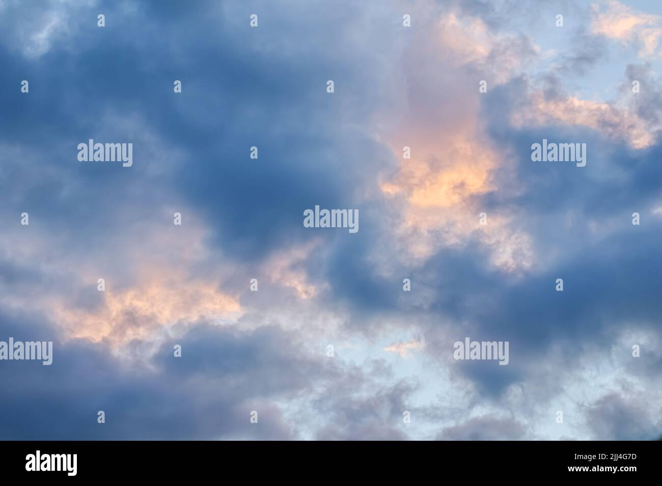 Cloudy sky background with sunlight through clouds at sunset Stock ...
