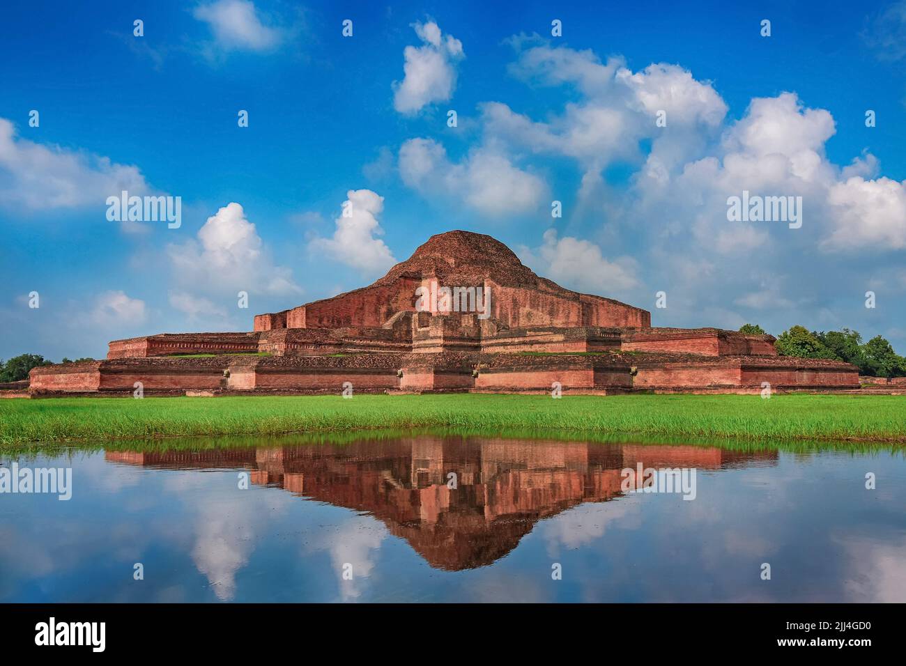 Paharpur Buddhist Monastery at Paharpur village in Badalgachhi Upazila under Naogaon District of Bangladesh. It is among the best-known Buddhist vihar. Stock Photo