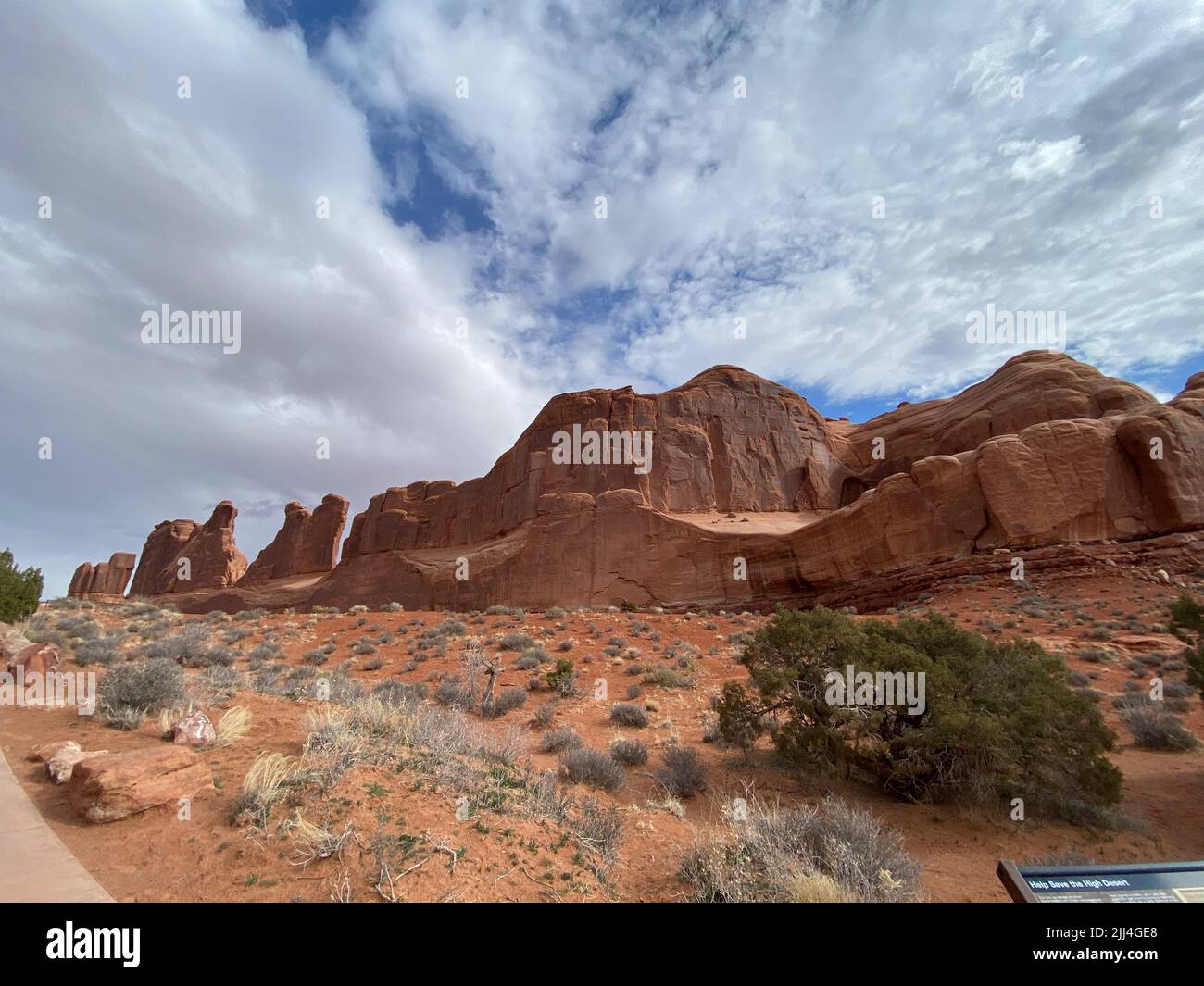 Photo of Park Avenue Trail on Arches Entrance Road in Arches National Park located in Moab, Utah, United States USA. Stock Photo