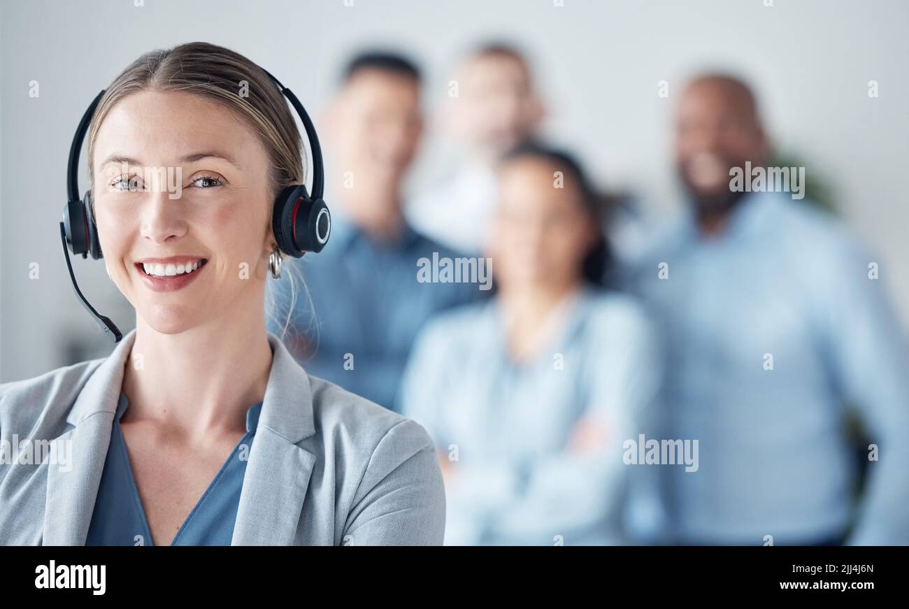 Problem solving comes naturally to customer care specialists. Portrait ...