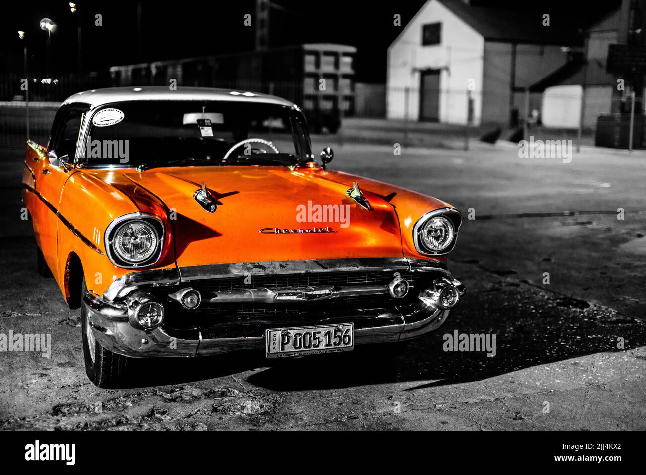 Classic American car used as private taxi in Havana, Cuba, 2022 Stock