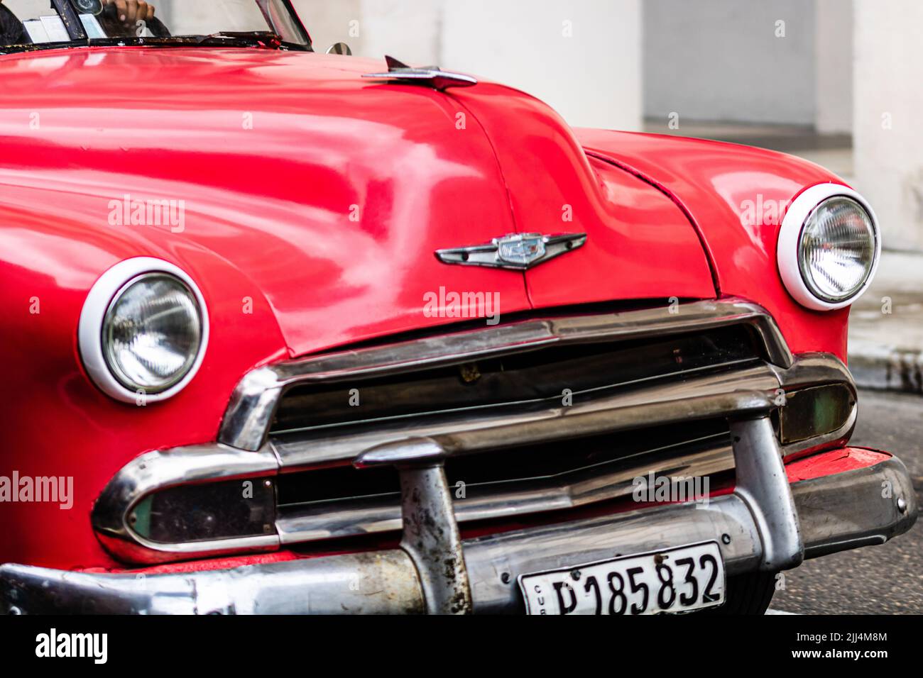 Classic American car used as private taxi in Havana, Cuba, 2022 Stock