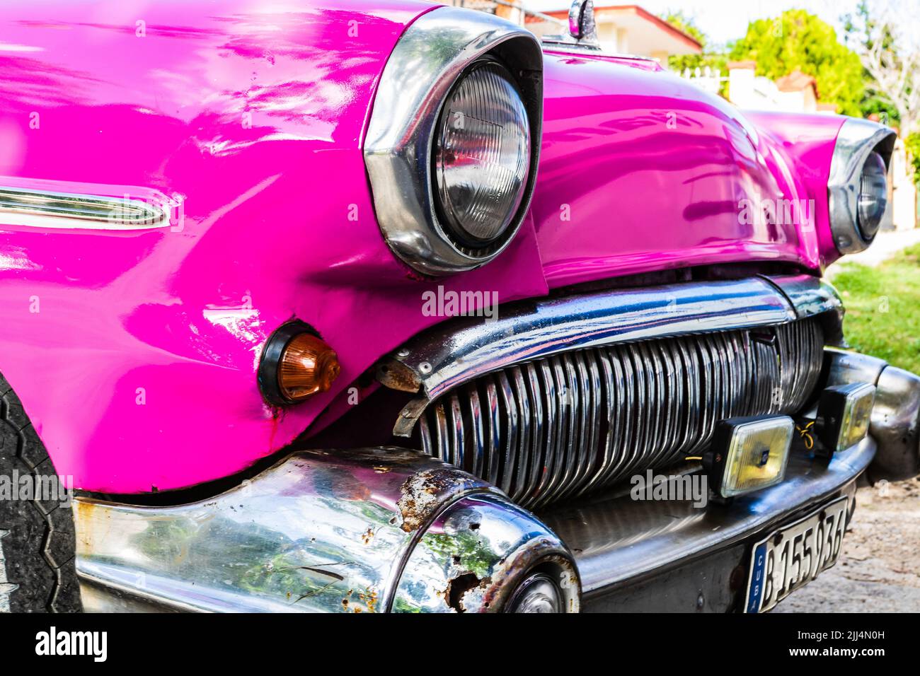 Classic American car used as private taxi in Havana, Cuba, 2022 Stock