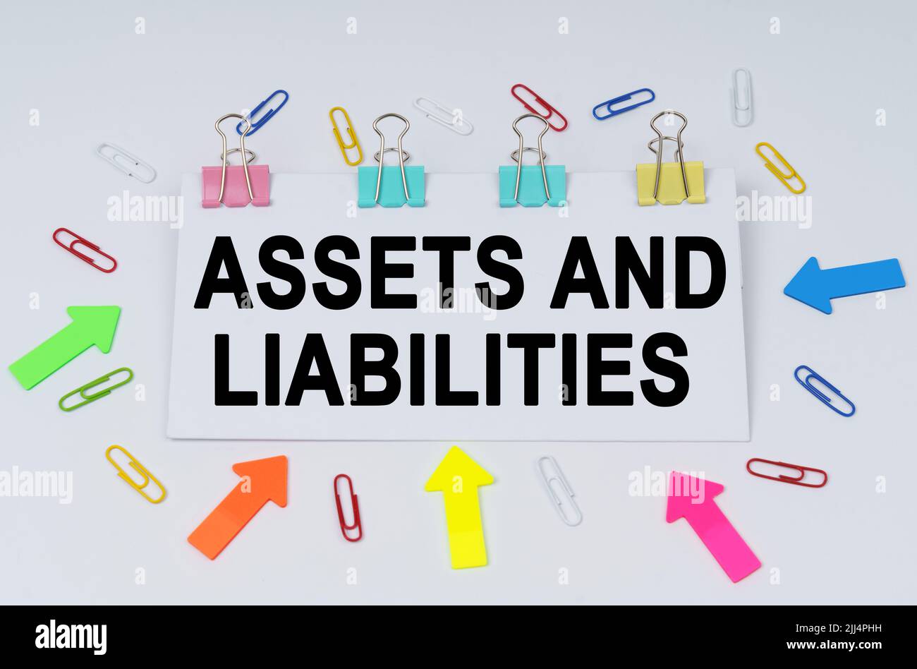 Business and finance concept. On the table there are paper clips and