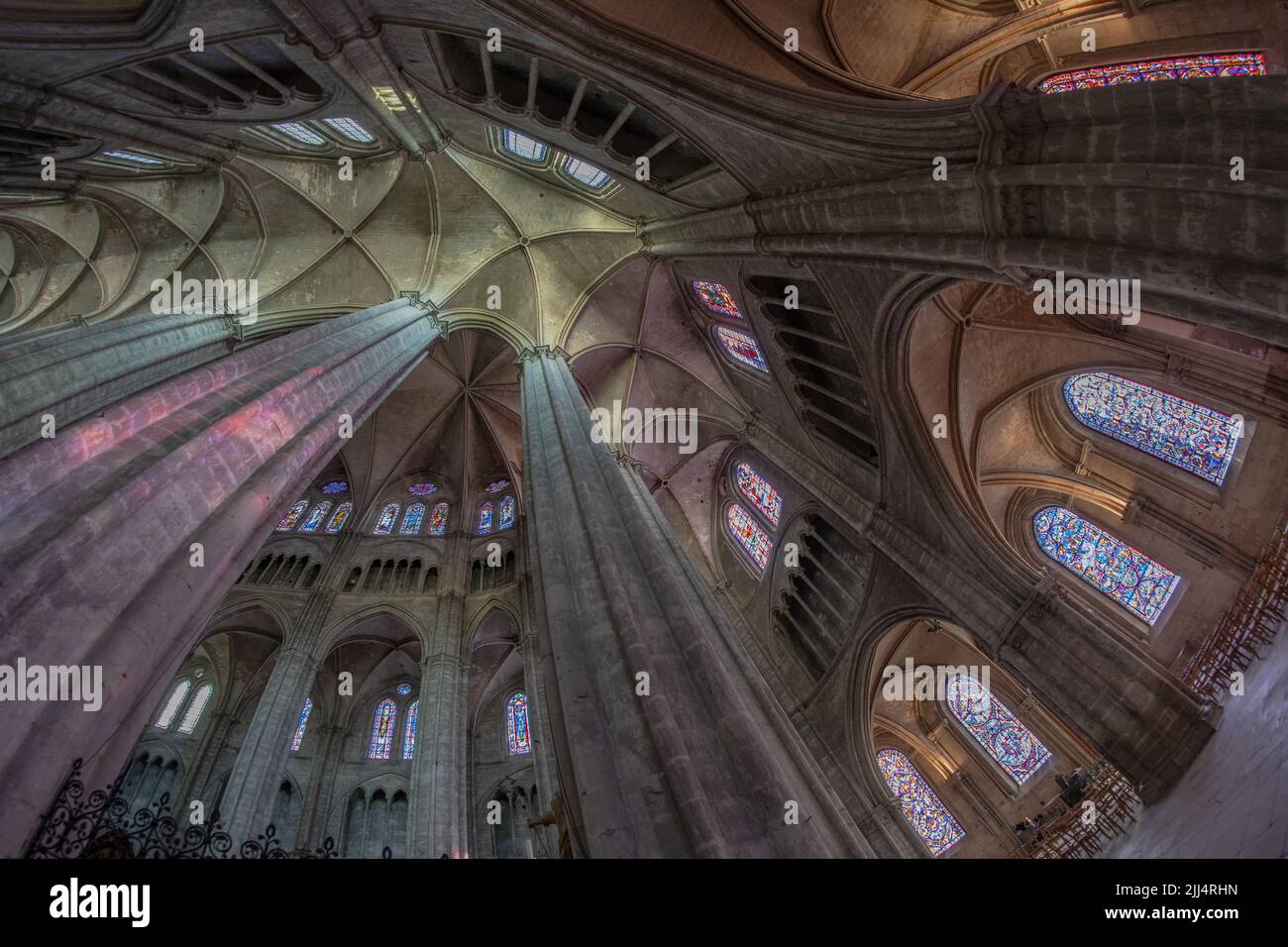 Interior view of Bourges Cathedral (France) Stock Photo