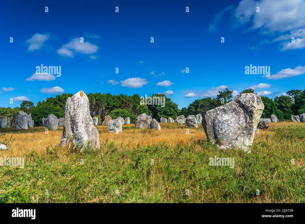 Menhir Alignment of Kermario (France) Stock Photo