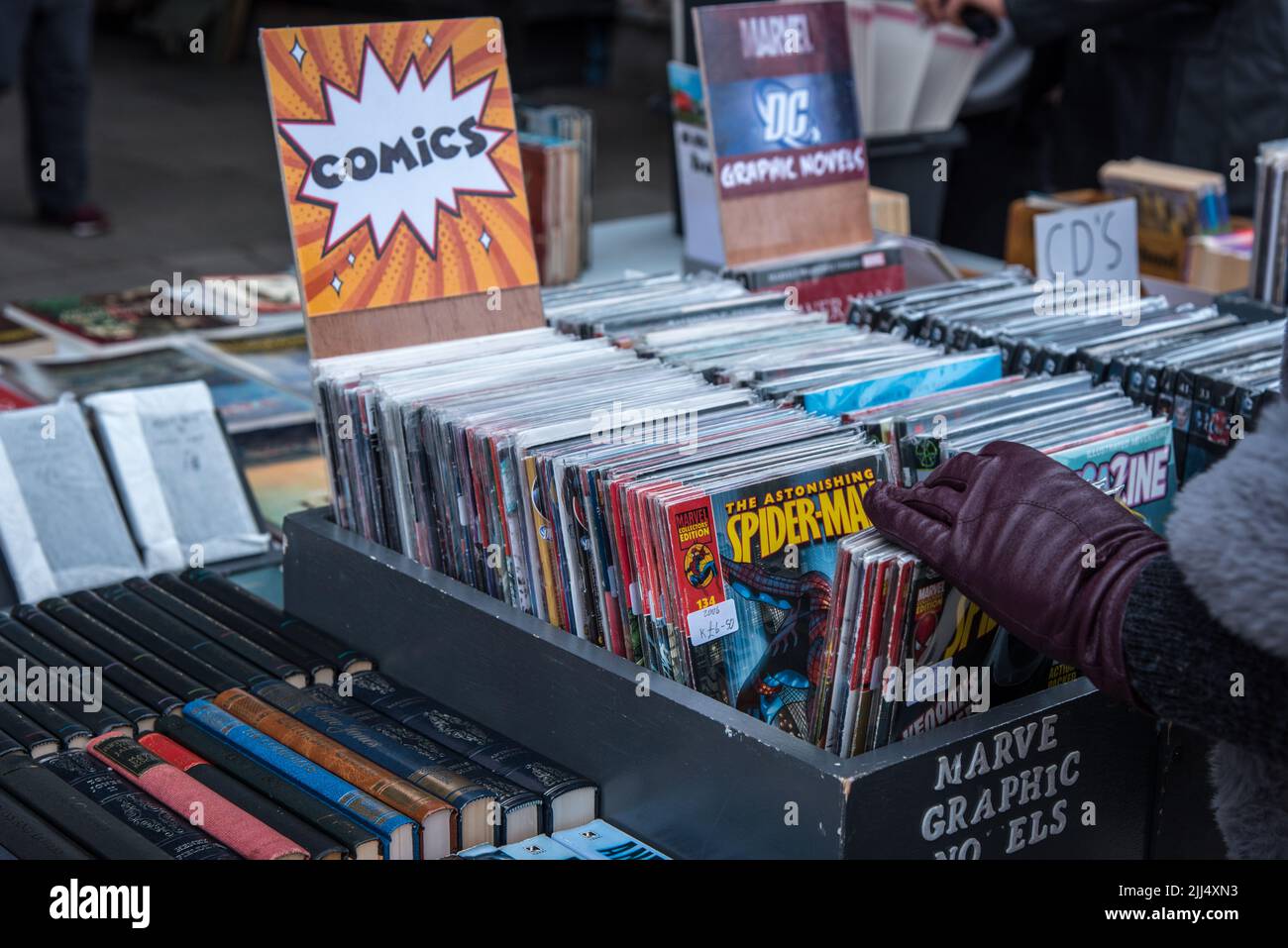 comic book sale on the Southbank Stock Photo