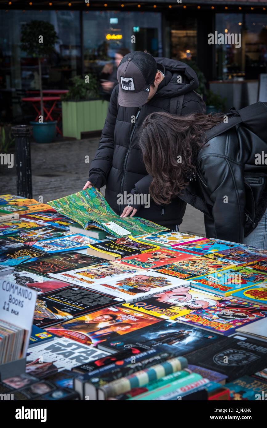 comic book sale on the Southbank Stock Photo