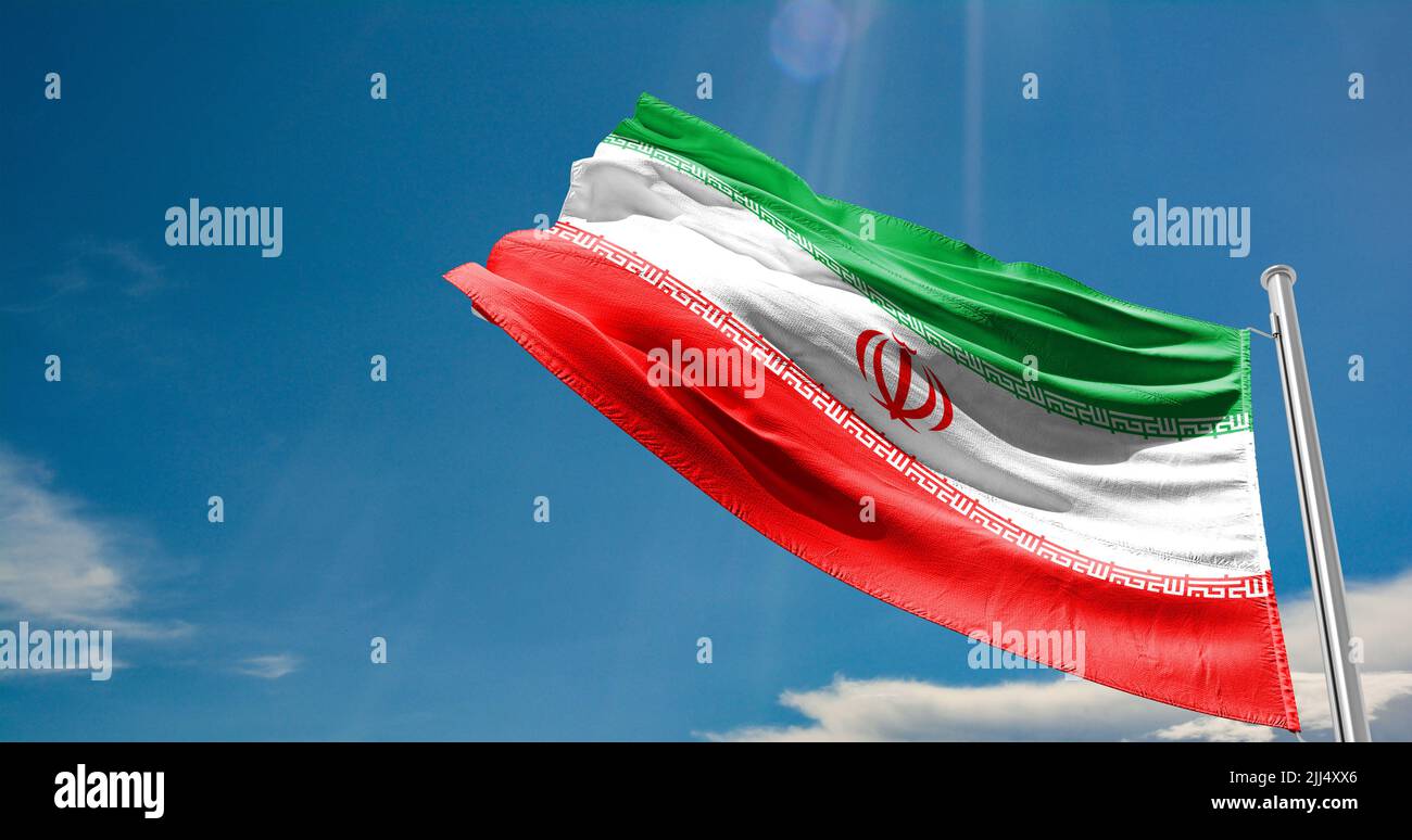 The flag of Iran Islamic Republic of Iran Stock Photo